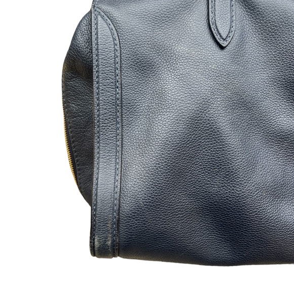 Alexander McQueen Skull Padlock Satchel Blue Leather Purse Tote Used VIEW - Picture 3 of 16